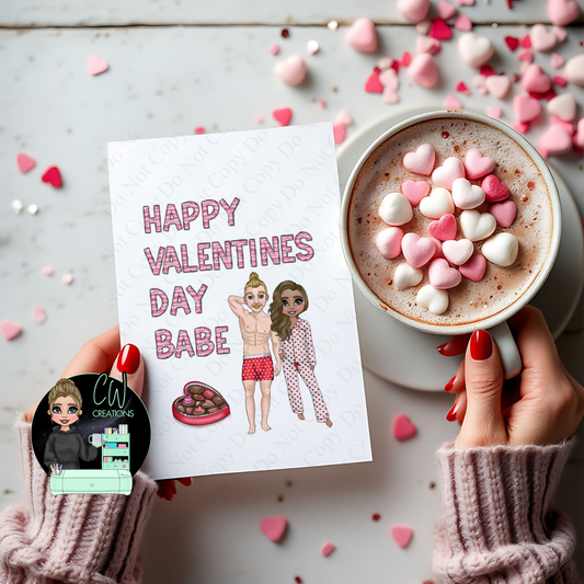 Valentine’s Doll Couples Card