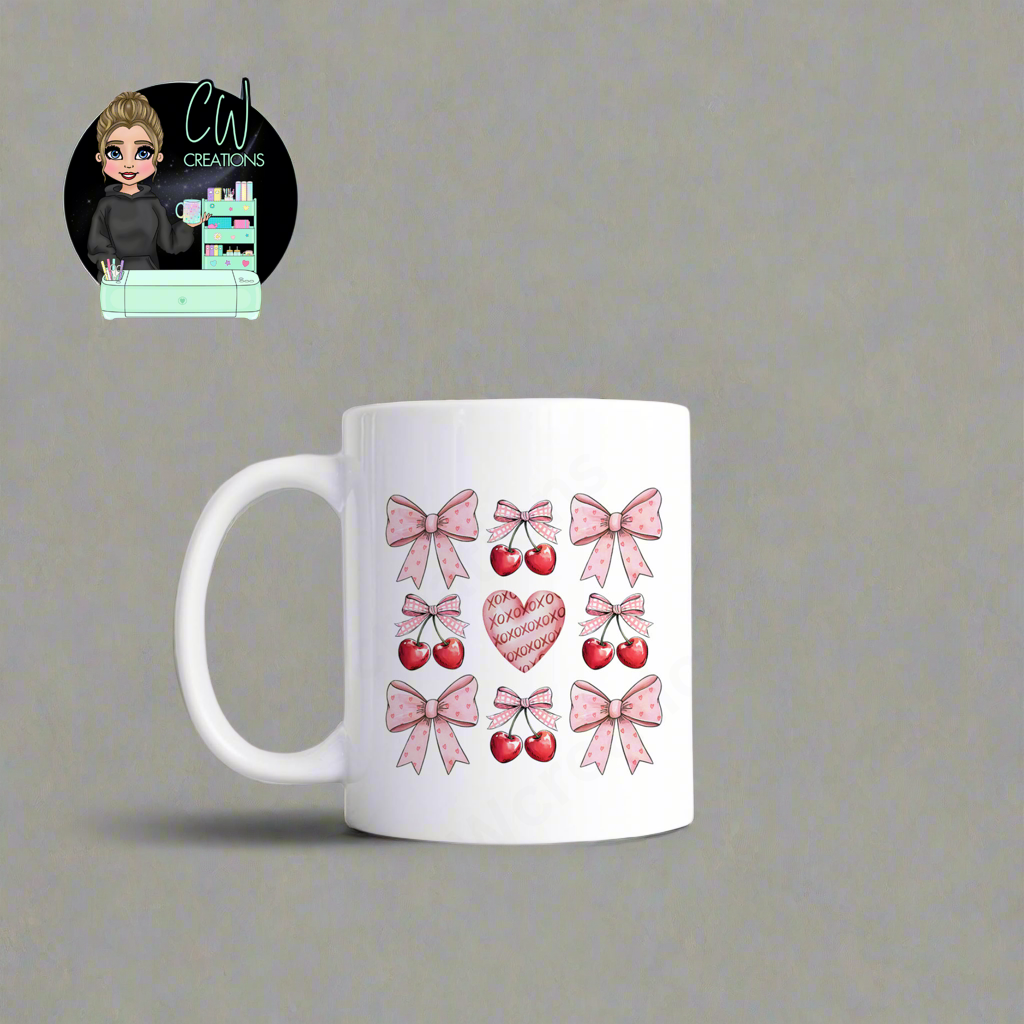 Valentine’s Cherries & Bows mug