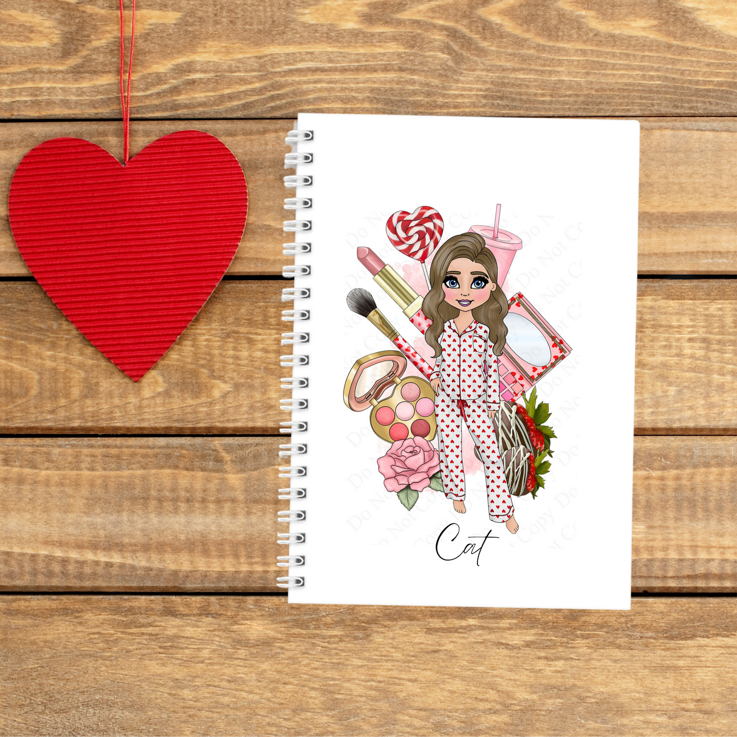 Valentine’s Pyjama Doll Personalised Notebook