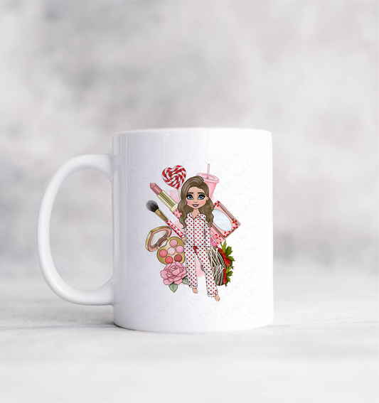 Valentine’s Pyjama Doll Personalised mug