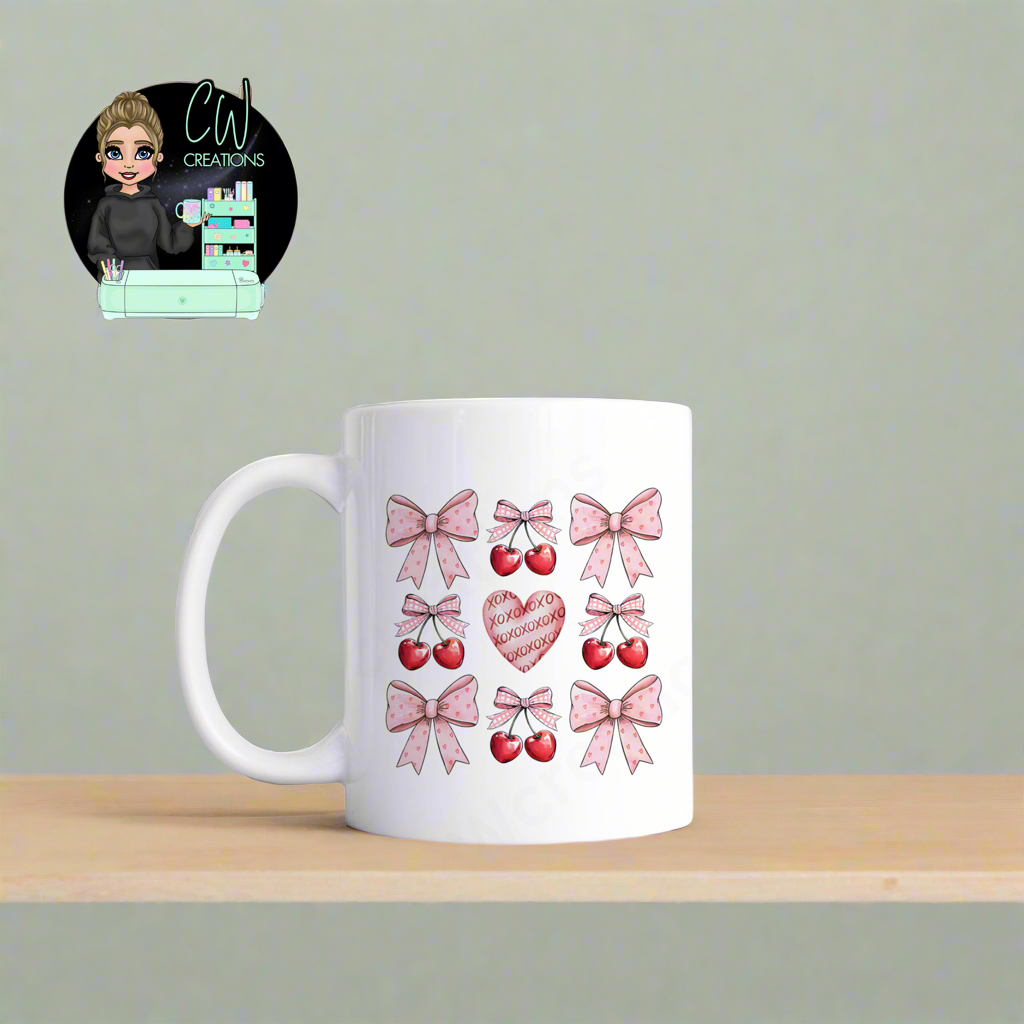 Valentine’s Cherries & Bows mug