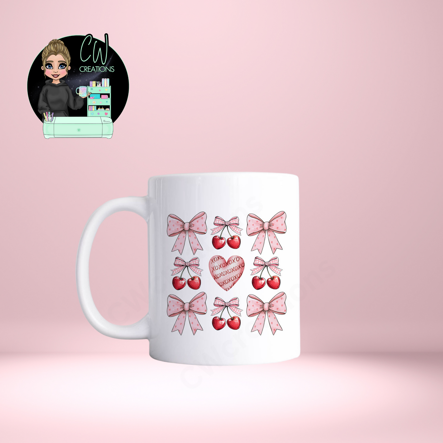 Valentine’s Cherries & Bows mug