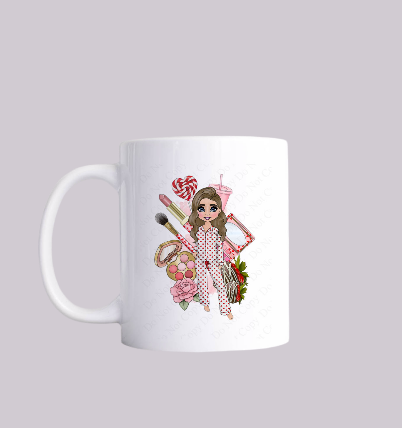 Valentine’s Pyjama Doll Personalised mug