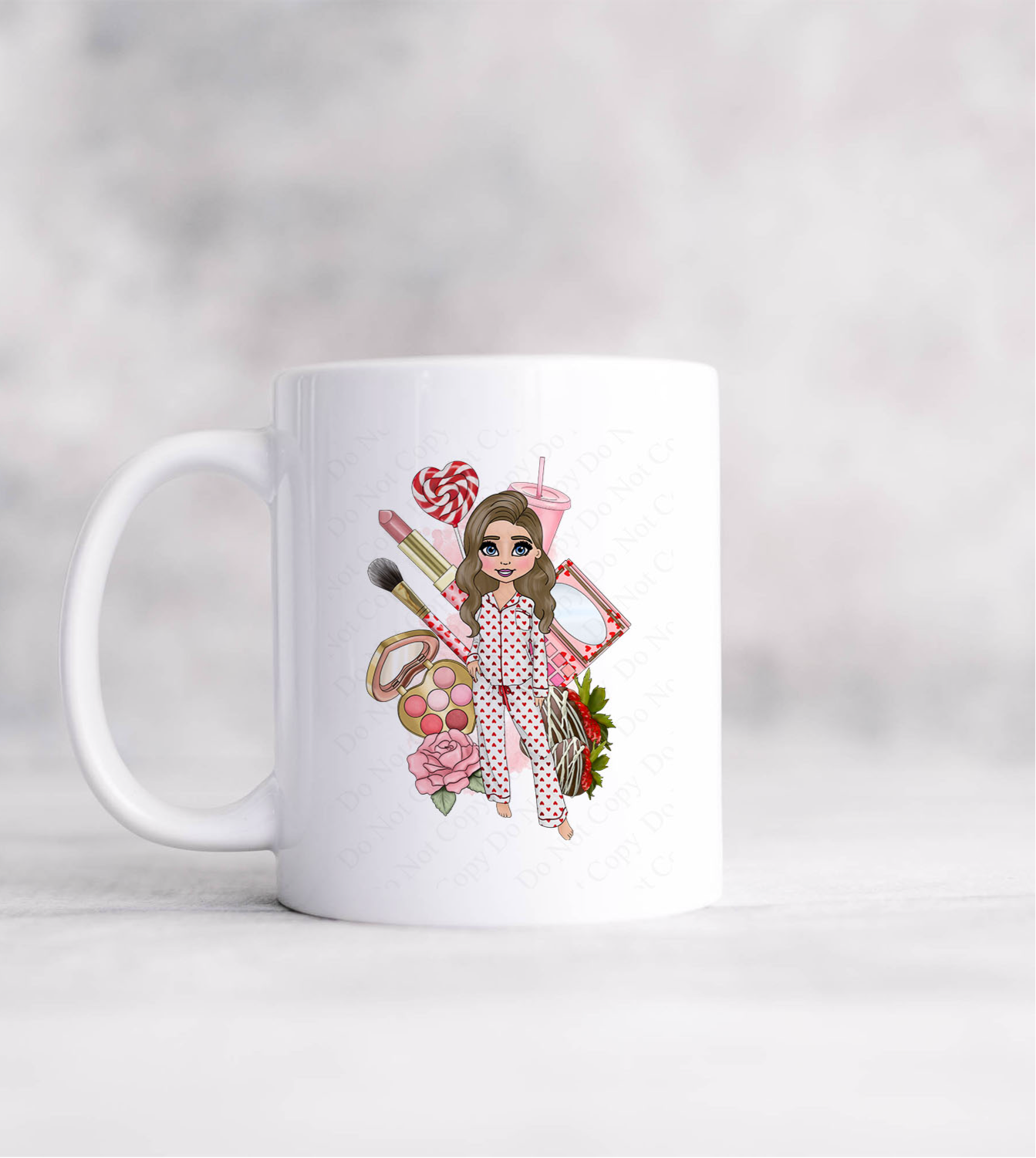 Valentine’s Pyjama Doll Personalised mug