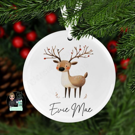 Personalised Reindeer Christmas Decoration