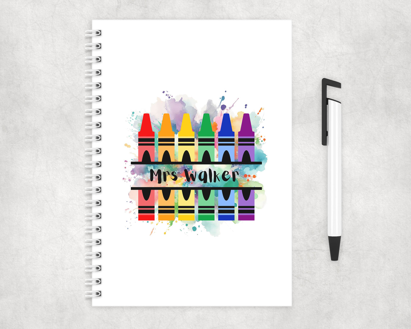 Personalised Teacher Crayon Notebook/Journal