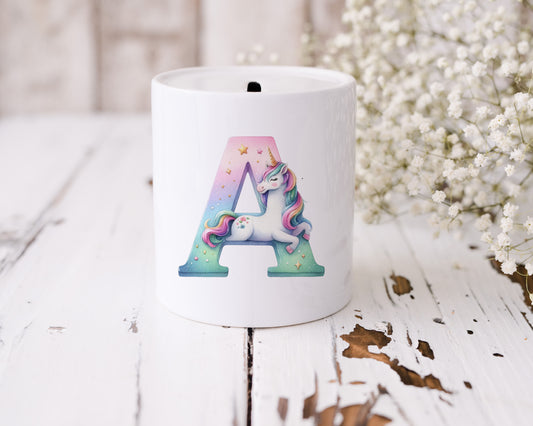 Unicorn Alphabet Initial Moneybox