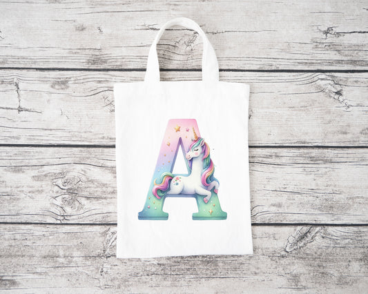 Unicorn Alphabet Initial Mini Tote