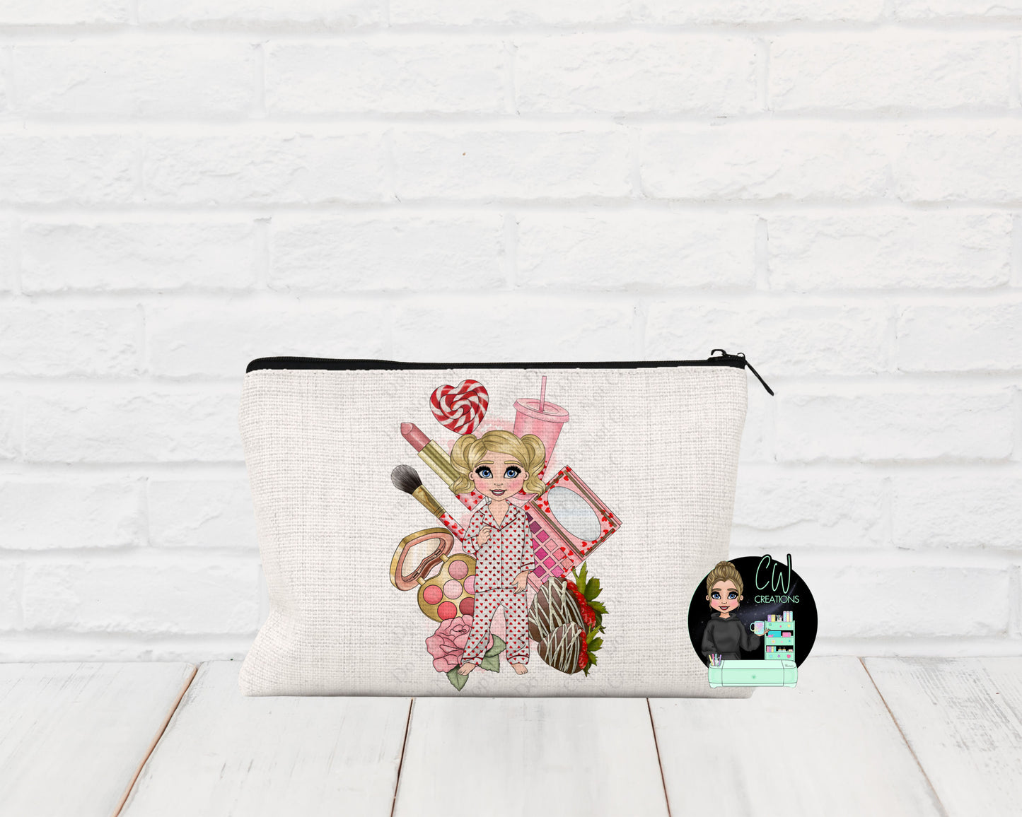 Valentine’s Pyjama Doll Personalised Make Up Bag